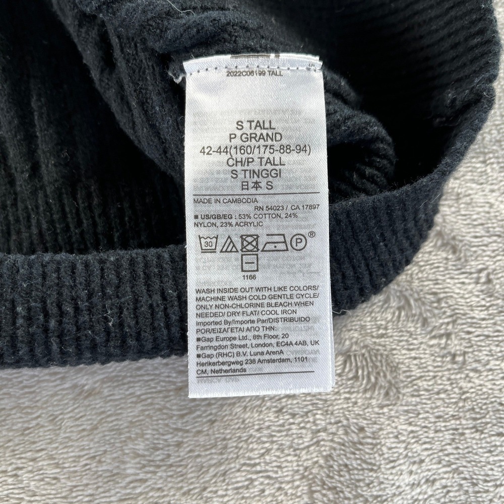 Gap Turtleneck Sweater Womens S Tall Black Ribbed Knit Drop Shoulder Pullover - Picture 5 of 11
